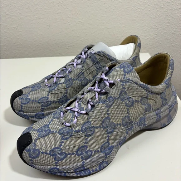 Gucci GG Monogram Ultralight Run Leather Sneakers - Picture 1 of 7